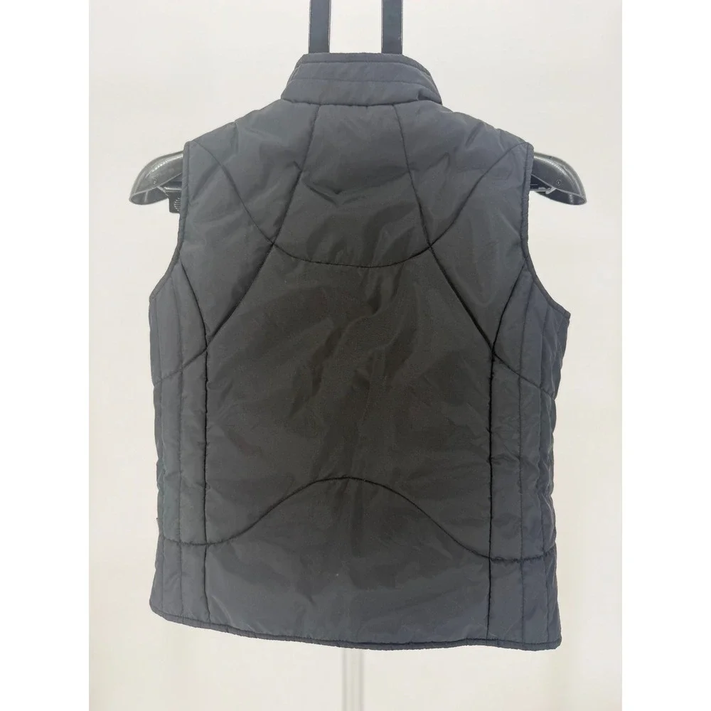 Nike Kids Quilted Puffer Vest Black Pink Logo Zip Up Sleeveless Jacket Size L - Picture 4 of 8